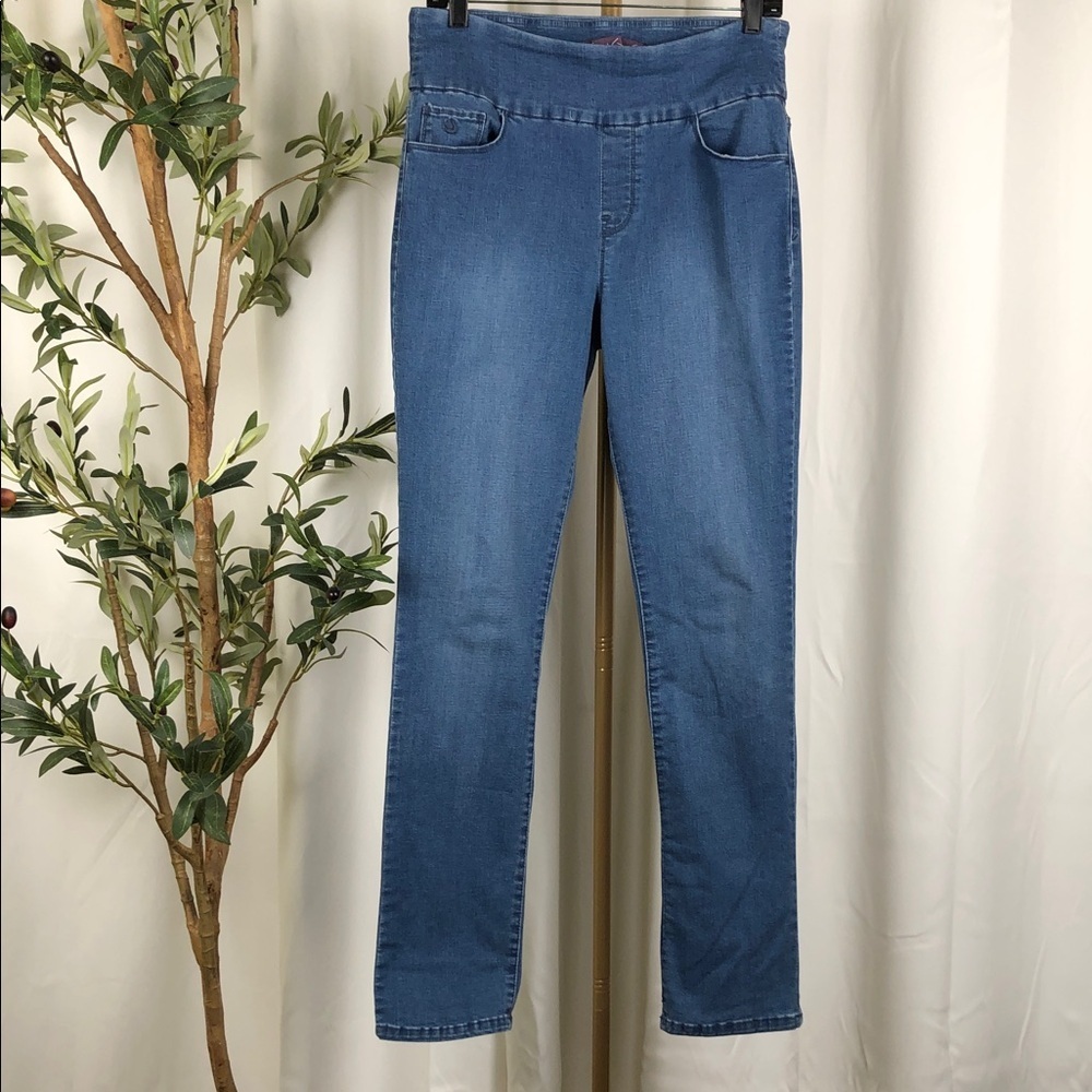 Gloria Vanderbilt Blue Stretch Pull-On Jeans Sz 8 (B4)